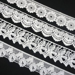 Various Styles Polyester Sewing Embroidery Garment Ribete Water Soluble White Lace Trim For Dress