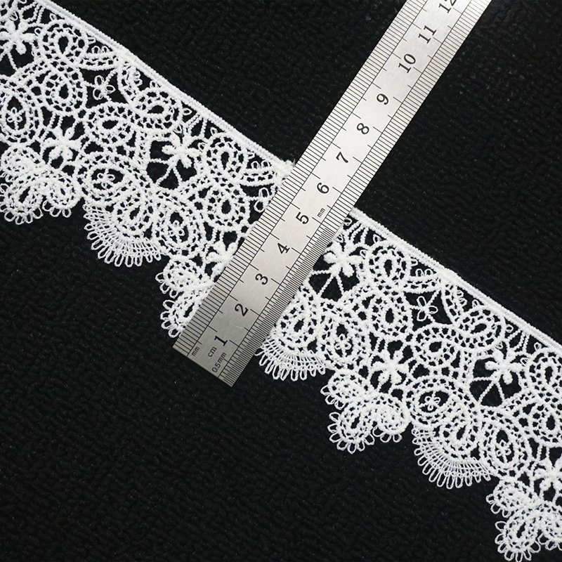 Various Styles Polyester Sewing Embroidery Garment Ribete Water Soluble White Lace Trim For Dress