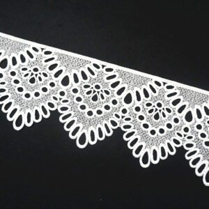 Embroidery Lace Trims Wide Lace Border Trim Hot Fashion Polyester White Lace Trims For Curtain Table Cloth