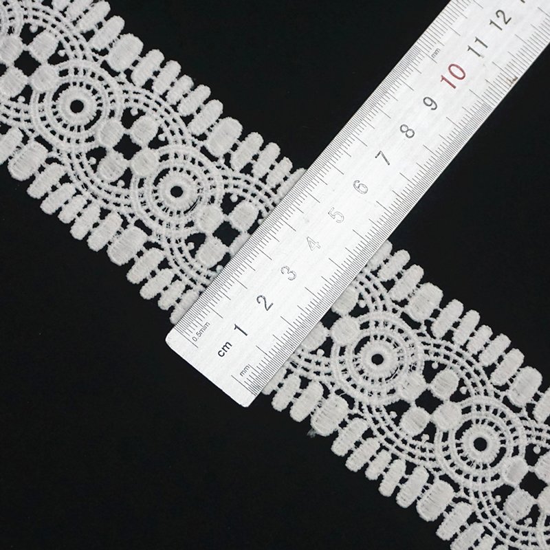 High Jacquard Milk Silk Water-Soluble Embroidery Lace Trim Multi-Color 3D Dress Home Textiles Curtain Garment Decoration