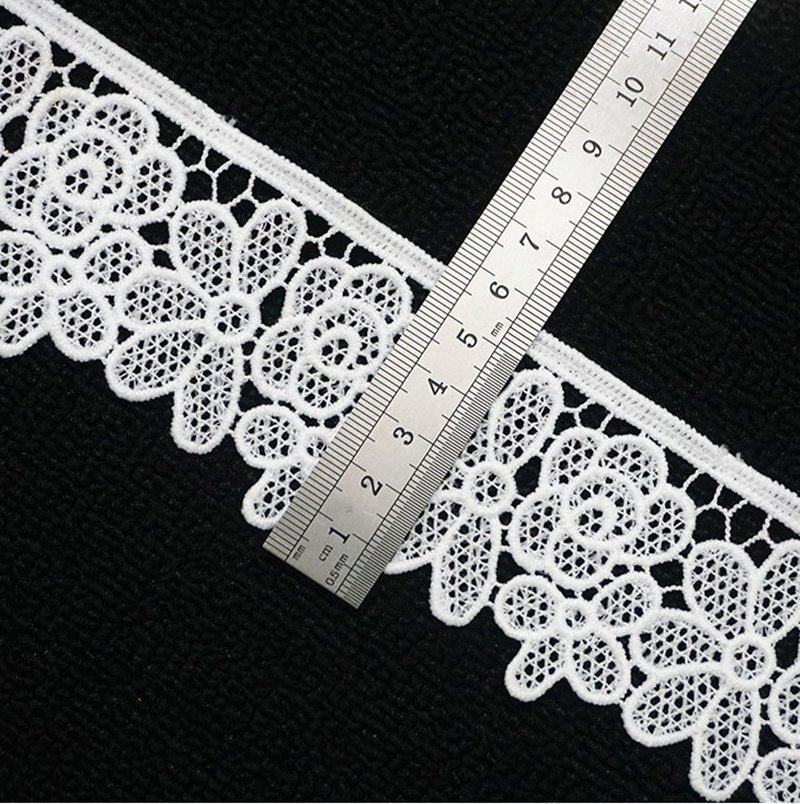 Various Styles Polyester Sewing Embroidery Garment Ribete Water Soluble White Lace Trim For Dress