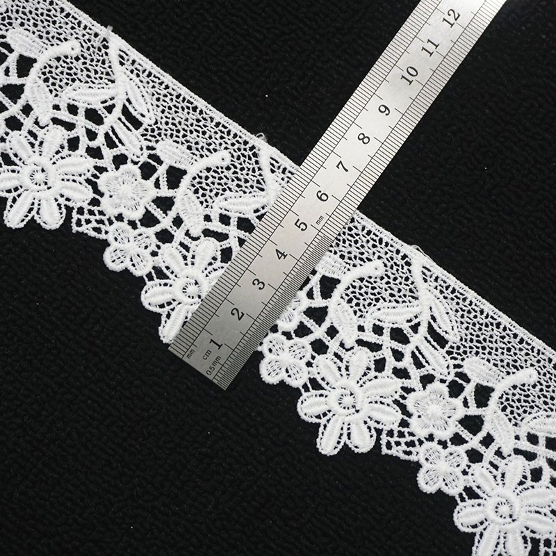 Various Styles Polyester Sewing Embroidery Garment Ribete Water Soluble White Lace Trim For Dress