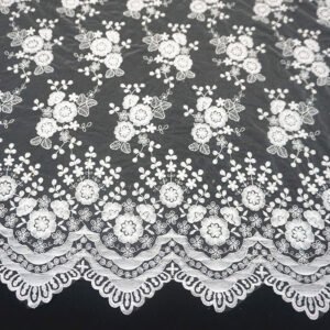 Lolita White Milk Silk Water Soluble Lace Organza Embroidery Fabric