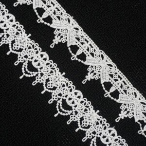 Water Soluble French Lace Bowknot Accessories Polyester Fiber Straight Bar Code for Home Wear