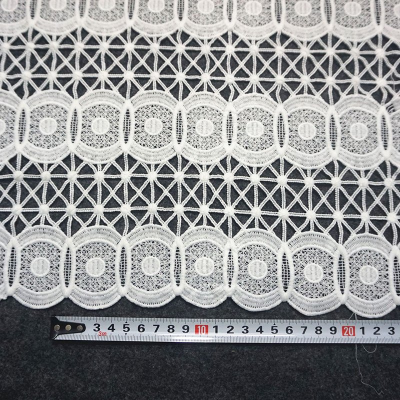 Water Soluble Mesh Embroidery Lace For Dress Fabric Water Soluble Cotton Guipure Embroidery Lace Fabric