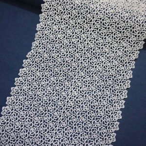 Polyester Full Embroidery Lace Clothing Fabric Width Water Soluble Polyester Embroidery Lace Fabric