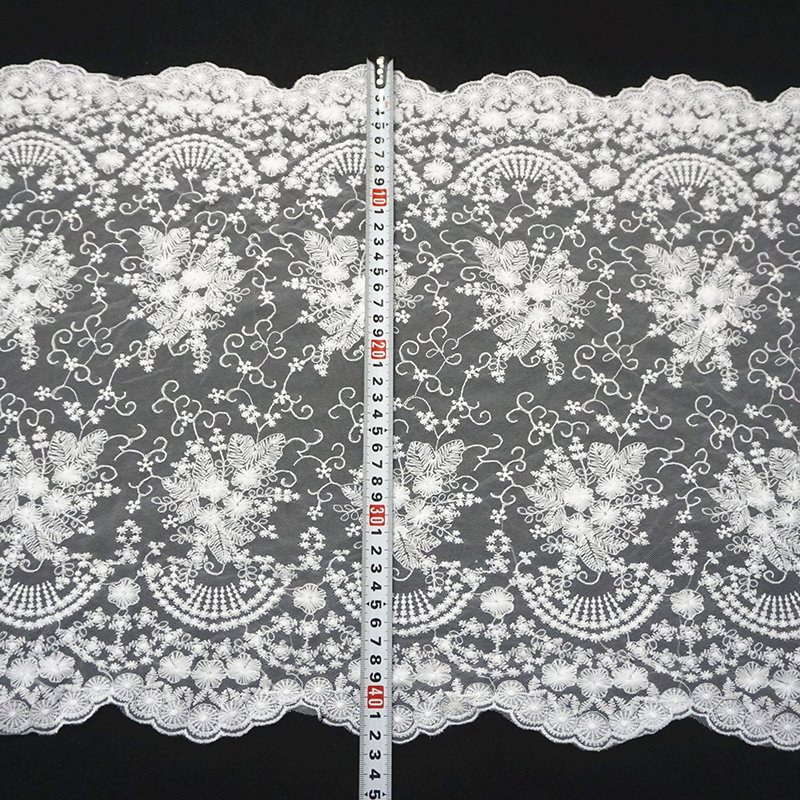 New Flower Bridal White Swiss Lace Fabric for Bridal Clothing Cord Lace Fabric For Lady Dresses Fashion