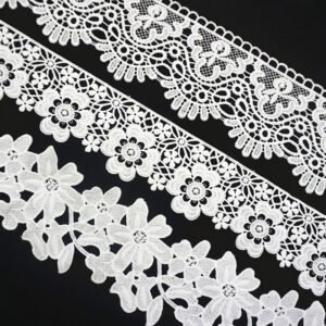 High Quality Multicolor Water Soluble Wide Laces Trim Guipure Embroidery Cotton Lace Trim