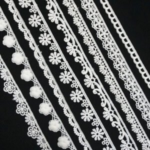 4-10cm 100% Polyester Chemical Border Lace Trim Water Soluble Embroidery Fabric Lace Trim