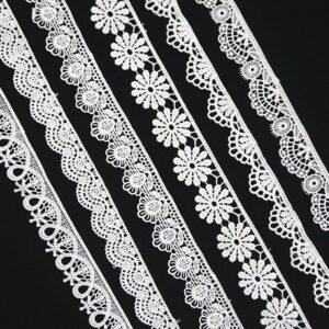 Factory 100% Polyester water soluable milk silk embroidery lace