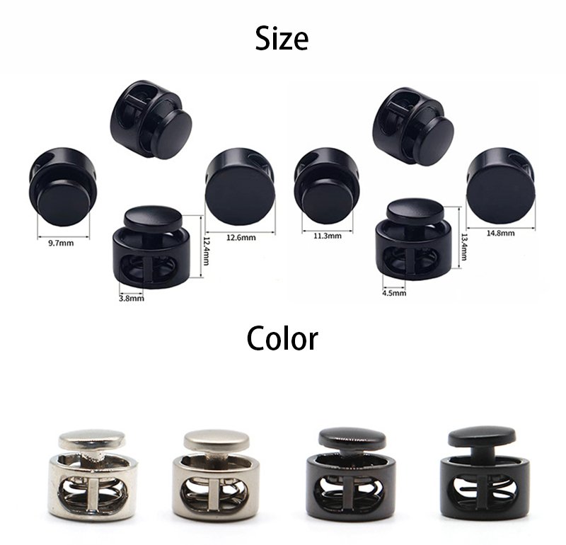 Metal spring buckle pig nose buckle double hole adjuster buckles stopper cord end stopper