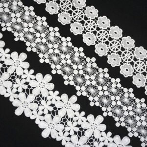 11cm Wide Black White Milk Silk Water Soluble Embroidery Lace For EU US Style Women Clothing Lace Border