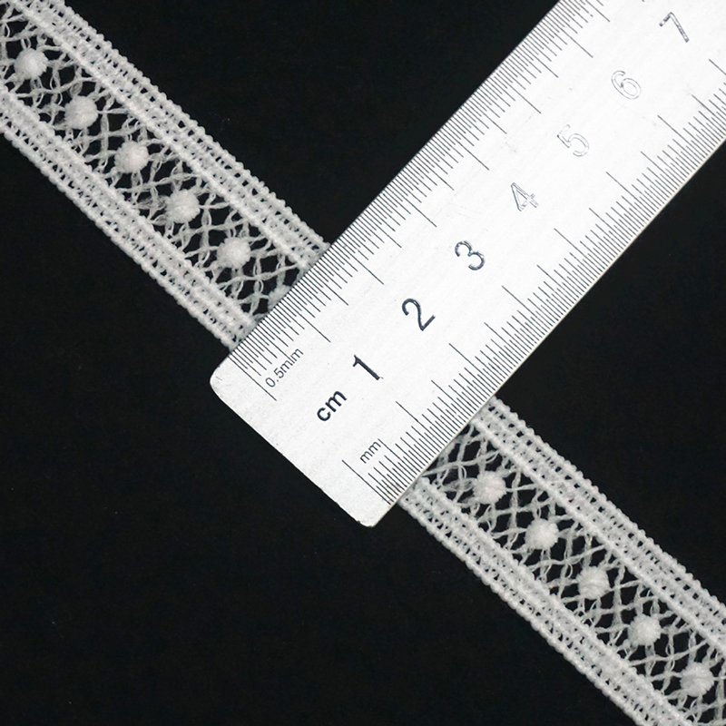 White shiny polyester lace water soluble chemical lace trim for home textile clothing decoration accessories