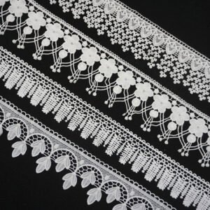 Color Water Soluble Lace Ribbon Trim Wide Guipure Tulle Embroidered Lace Trimming For Garment Decoration