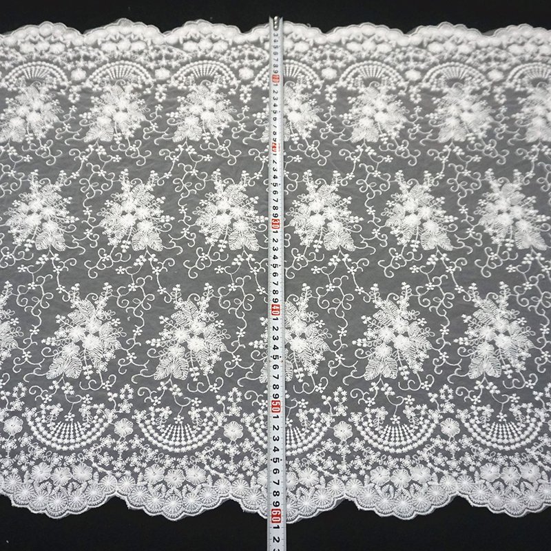 New Flower Bridal White Swiss Lace Fabric for Bridal Clothing Cord Lace Fabric For Lady Dresses Fashion