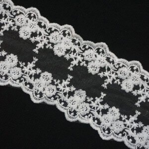 11cm Wide Colored Lace Fabric Transparent Net Yarn Bowknot Hair Accessories Diy Organza Mesh Embroidery Bilateral Rose Lace