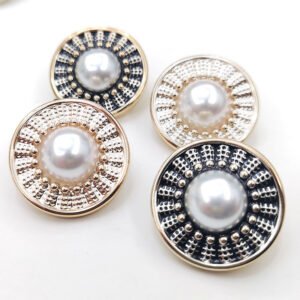 Custom shank buttons vintage fancy rhinestone pearl oil embellishments plastic plating technique logo