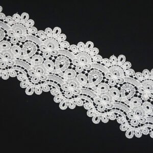 Embroidery Flower Lace Trimming Accessories Factory High Quality Water Soluble Polyester Embroidery Fabric 100% Polyester