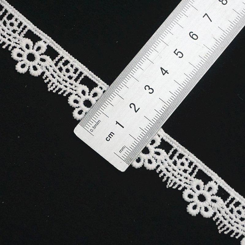 Various Styles Polyester Sewing Embroidery Garment Ribete Water Soluble White Lace Trim For Dress