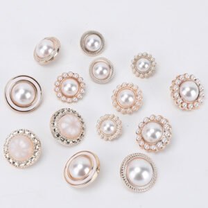 Plastic double spelt button accessories round women's woolen coat buckle high-end pearl sweater buttons