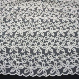 Lolita White Milk Silk Water Soluble Lace Organza Embroidery Fabric