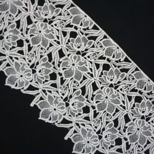 White Wedding Bridal Milk Silk Embroidery Lace Design High Density Embroidery Tulle Lace Dress Fabric