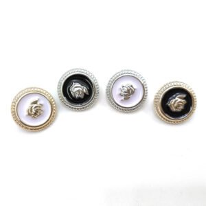 Embossed Flower plastic Silver oil Buttons Shank Button for Overcoat