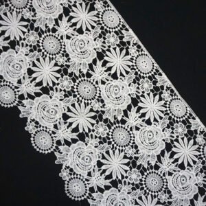 29cm Milk Silk French Embroidery Lace Fabric Floral Lace Fabric Chemical Crochet Lace Fabric for Lady Dress