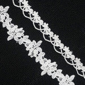 2CM White100% Polyester Lace Milk Silk Lace Neck Decoration Lace For Wedding Dress