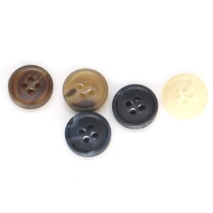 Button polyester resin 4 holes horn pattern sewing button for clothes