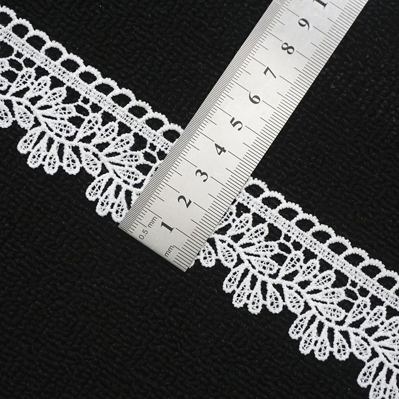 Embroidered Water Soluble White Milk Silk Guipure Lace Polyester Trimming For Bridal Wedding Dress