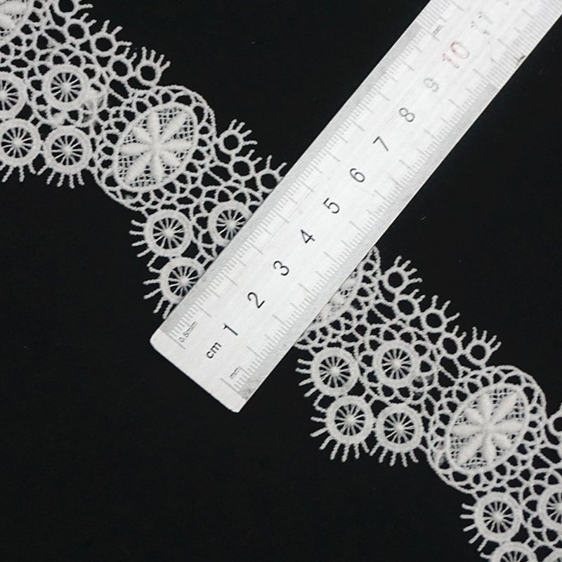 Embroidered Flower Lace sewing Fabric Roll White Lace Ribbon lace