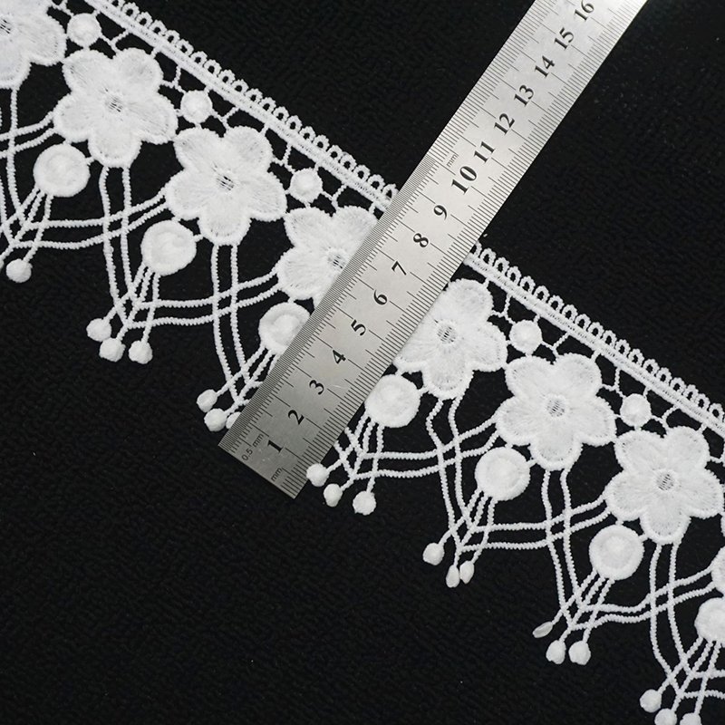 Color Water Soluble Lace Ribbon Trim Wide Guipure Tulle Embroidered Lace Trimming For Garment Decoration