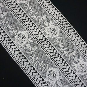 High Quality Custom Nylon Cotton Soft White Color Crochet geometry Embroidery Lace Fabric For Dress Making