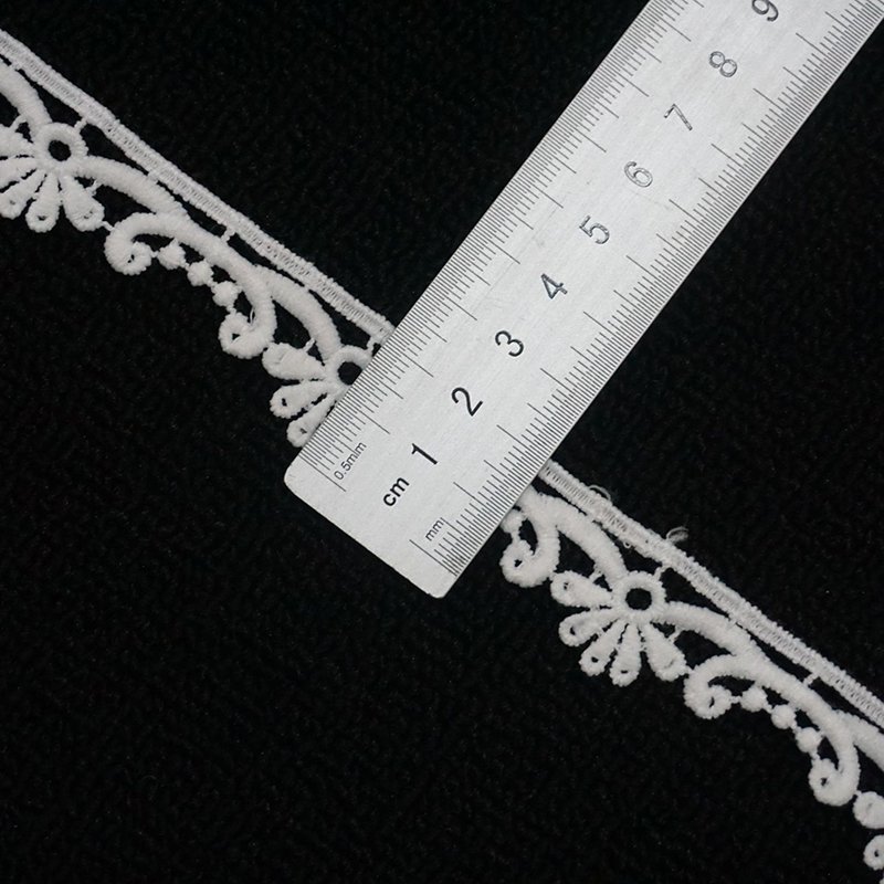 4-10cm 100% Polyester Chemical Border Lace Trim Water Soluble Embroidery Fabric Lace Trim