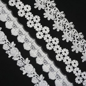 Mesh Garment Accessories Water Soluble Milk Silk Tulle Fabric Fancy Embroidery Lace Trim