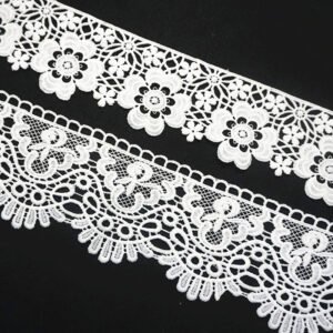 White Bridal Embroidery Lace Trim Crochet Chemical Lace Trim White