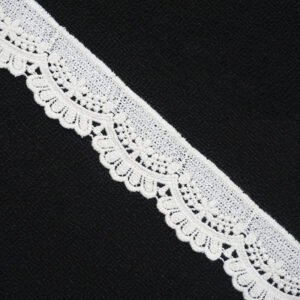 Cotton Carved Lace Semi-bleached Wavy Bilateral Leaf Lace Hollow Punched Cotton Bar Code