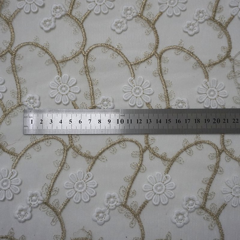 wholesale flower Lace trim cotton tulle embroidery lace fabric for clothing