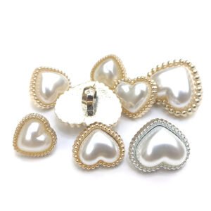 Heart shape plastic buttons sewing accessories sewing pearl shank buttons for clothing