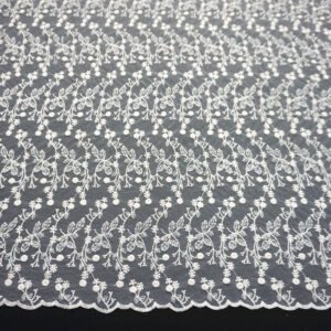 Cotton thread embroidery fashion wave flower full width embroidery mesh fabric women's and children's clothing lace lace lace accessories mesh fabric