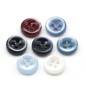 Pearl colorful ripple round resin plastic sewing buttons with 4-Hole resin shirt garment button