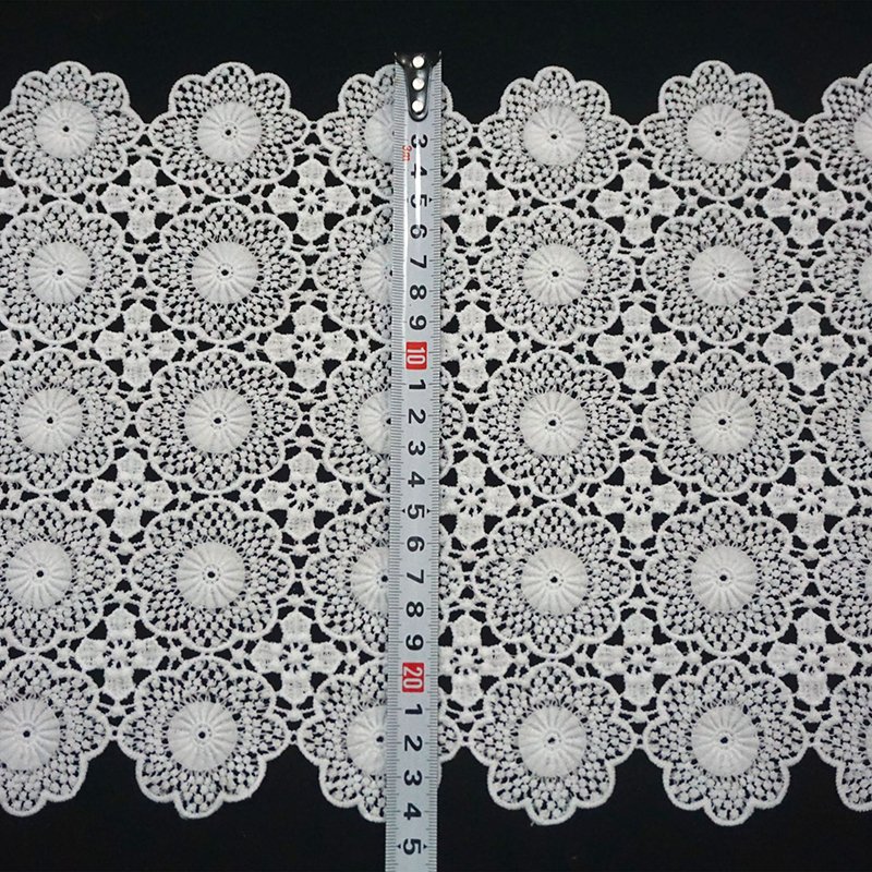 Water Soluble Lace Clothing Accessories Flower Cutout Milk Silk Dubai Fabric Lace Embroidery Fabrics