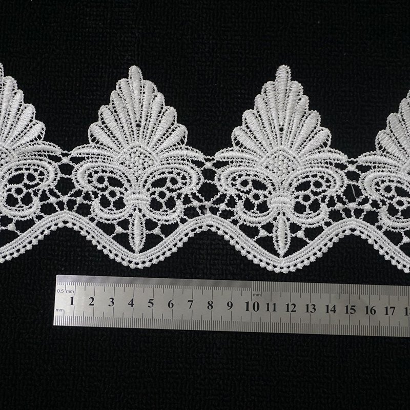 Border Embroidery Lace Trim Milk Yarn Cotton Lace French Chantilly Fringe Guipure Lace