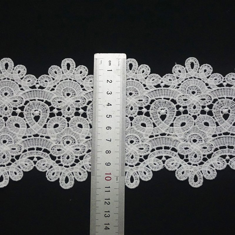 Embroidery Flower Lace Trimming Accessories Factory High Quality Water Soluble Polyester Embroidery Fabric 100% Polyester