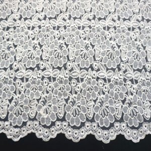 Fashion White Floral Embroidery Floral Bridal Dress Manufacturer White Lace Fabric