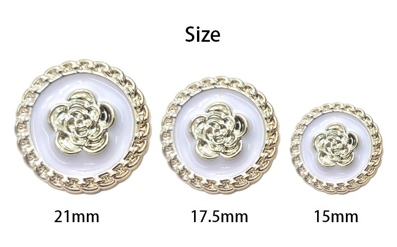 Camellia plastic buttons flower shape white round garment oil button