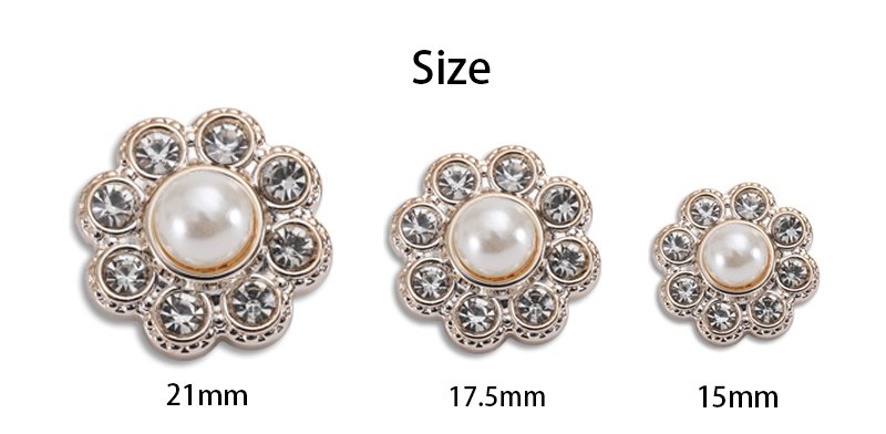 Fancy plastic buttons embellishments sewing rhinestone pearl sewn buttons for apparel accessories