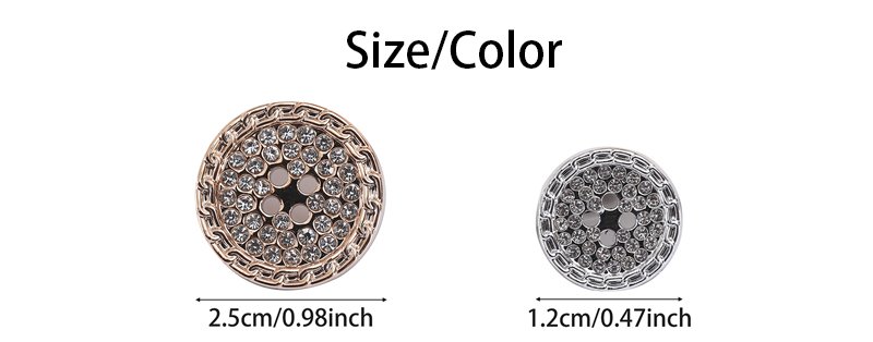 new fancy gold silver plating four hole round flatback plastic bling bling rhinestone button for woman clothes