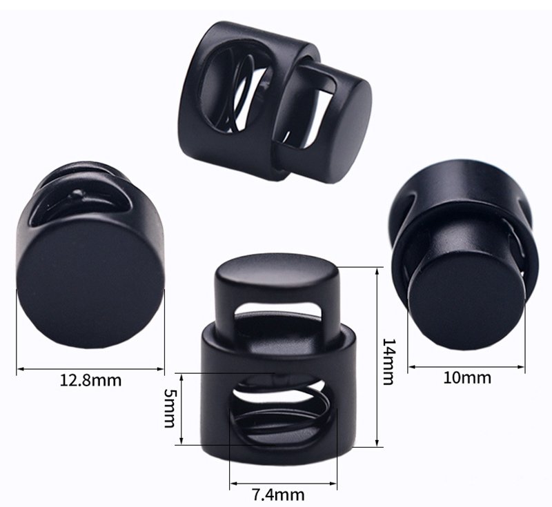 Adjustable Metal Toggle End black Spring Ending Stopper Cord Lock Fastener Slider Toggles End For Bags Clothing